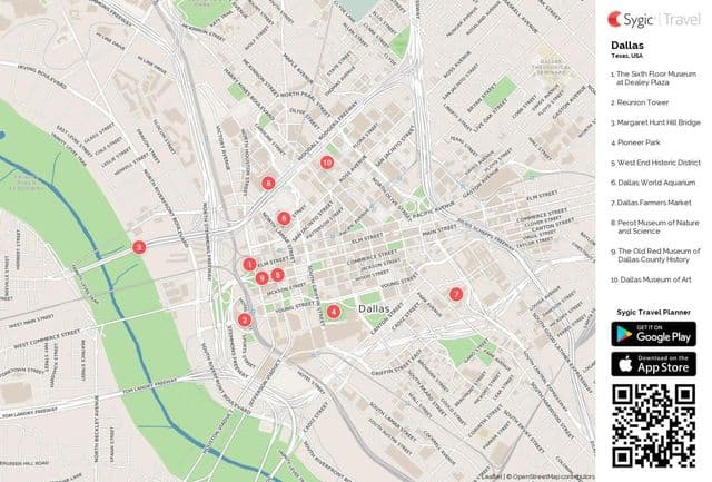 Dallas sightseeing map